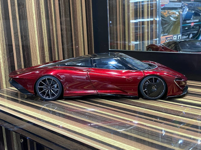 AutoArt McLaren Speedtail Red 1:18 Diecast Model Car - studio product photo of the scale model