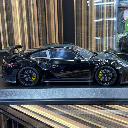 Porsche 911 GT2 RS 991.2 Minichamps 1:18 Black Resin Model - studio product photo of the scale model