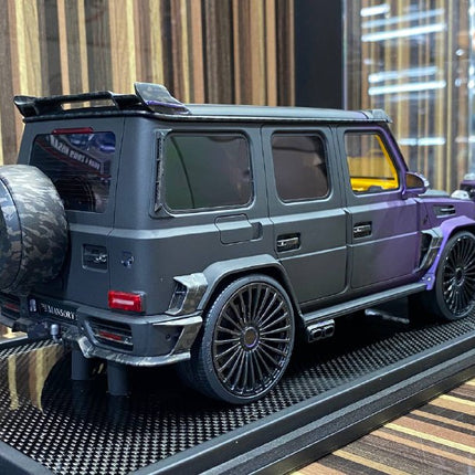 Motorhelix 1/18 Mercedes-Benz G63 MANSORY 50th UAE Edition Black/Purple Resin Model - premium collector scale model