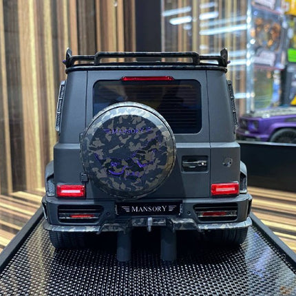 Motorhelix 1/18 Mercedes-Benz G63 MANSORY 50th UAE Edition Black/Purple Resin Model - scale model for display