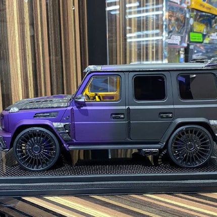 Motorhelix 1/18 Mercedes-Benz G63 MANSORY 50th UAE Edition Black/Purple Resin Model - collectible scale model car
