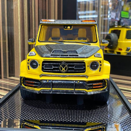 Motorhelix 1:18 Mercedes-Benz G63 MANSORY Yellow Resin Model - collectible scale model car