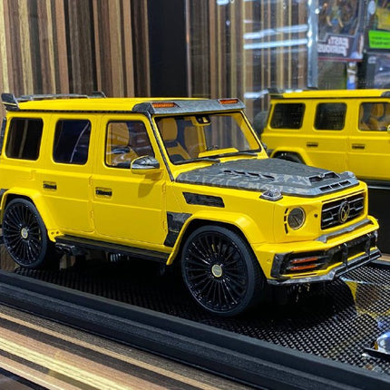 Motorhelix 1:18 Mercedes-Benz G63 MANSORY Yellow Resin Model - detailed collector display model