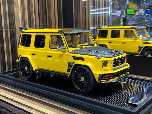 Motorhelix 1:18 Mercedes-Benz G63 MANSORY Yellow Resin Model - detailed collector display model