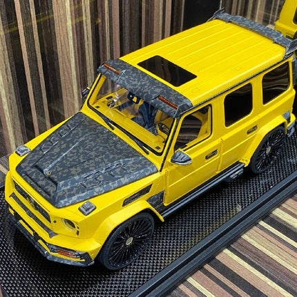 Motorhelix 1:18 Mercedes-Benz G63 MANSORY Yellow Resin Model - showroom-quality model replica