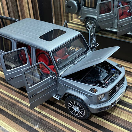 Minichamps 1:18 Mercedes Benz G63 Dealer Edition Diecast Model Matt Grey - detailed die-cast style model