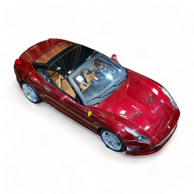 Bburago Ferrari California T Red "Signature Series" 1/18 Diecast Model Car - studio product photo of the scale model