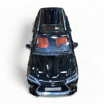 LCD Model Lexus LX 570 2020 Black Orange Interior 1:18 Diecast Model Car - fine detailed model replica