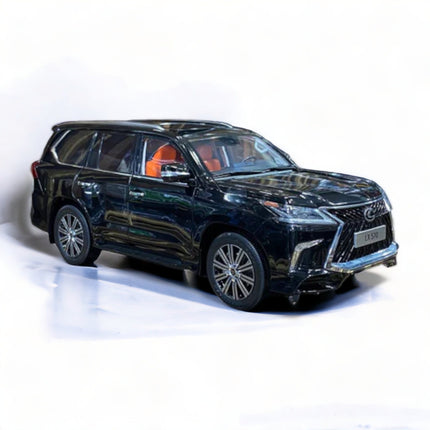 LCD Model Lexus LX 570 2020 Black Orange Interior 1:18 Diecast Model Car - detailed collector display model