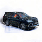 LCD Model Lexus LX 570 2020 Black Orange Interior 1:18 Diecast Model Car - detailed collector display model