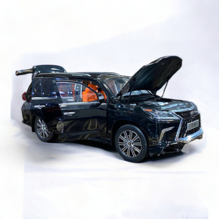 LCD Model Lexus LX 570 2020 Black Orange Interior 1:18 Diecast Model Car - showroom-quality model replica