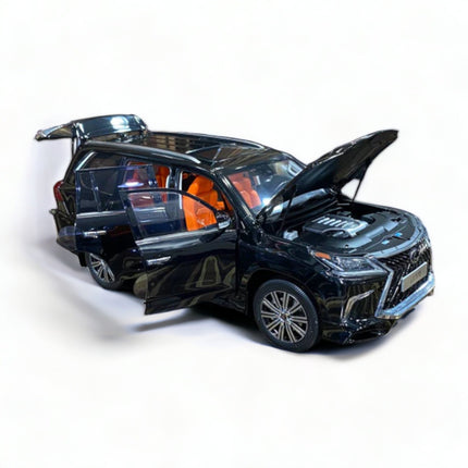 LCD Model Lexus LX 570 2020 Black Orange Interior 1:18 Diecast Model Car - scale model collectible piece