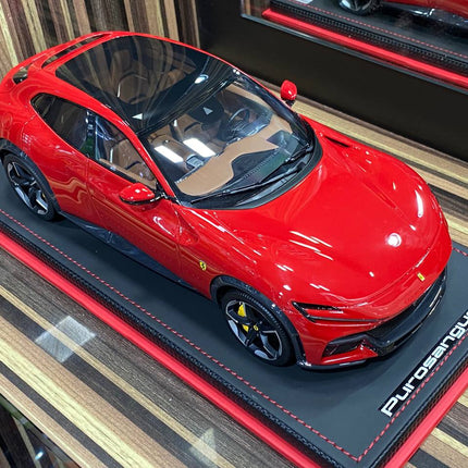 MR Collection 1/18 Ferrari Purosangue 25/149 Rosso Red Diecast Model Car - studio product photo of the scale model
