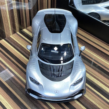 Minichamps 1:18 Mercedes-AMG One Dealer Edition Silver Diecast Model - premium collector scale model