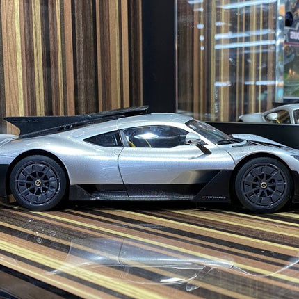 Minichamps 1:18 Mercedes-AMG One Dealer Edition Silver Diecast Model - studio product photo of the scale model