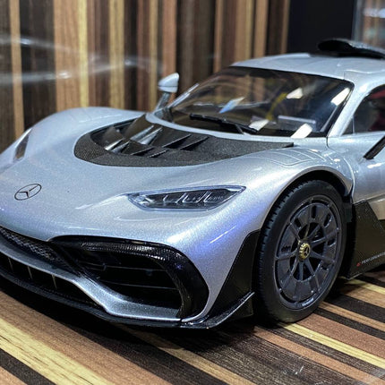 Minichamps 1:18 Mercedes-AMG One Dealer Edition Silver Diecast Model - scale model collectible piece