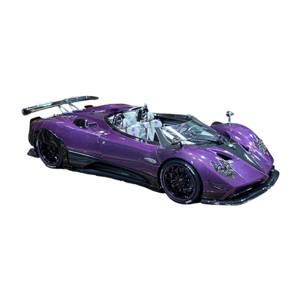 LCD Model Pagani Zonda HP Barchetta Purple Carbon 1:18 Diecast Model Car - detailed collector display model