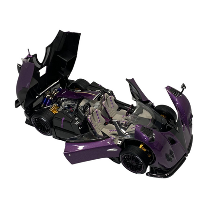 LCD Model Pagani Zonda HP Barchetta Purple Carbon 1:18 Diecast Model Car - premium collector scale model