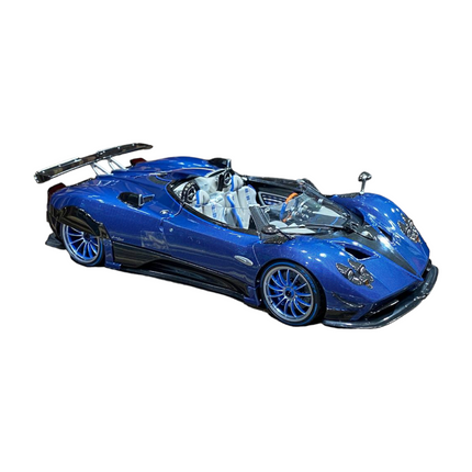 LCD Model Pagani Zonda HP Barchetta Blue Carbon 1:18 Diecast Model Car - detailed collector display model