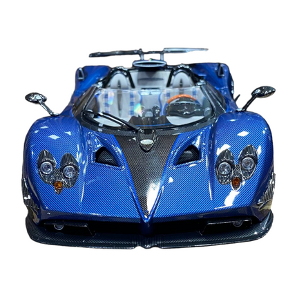 LCD Model Pagani Zonda HP Barchetta Blue Carbon 1:18 Diecast Model Car - premium collector scale model