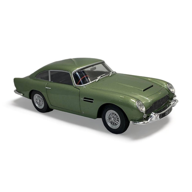 Solido 1/18 Aston Martin DB5 Diecast Model Car Green - studio product photo of the scale model