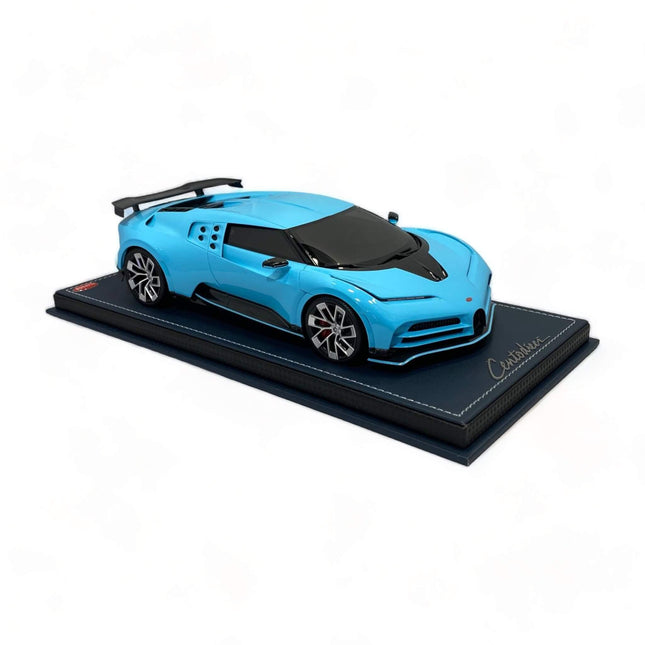MR Collection Bugatti Centodieci Historic Light Blue 1:18 Diecast Model Car - studio product photo of the scale model