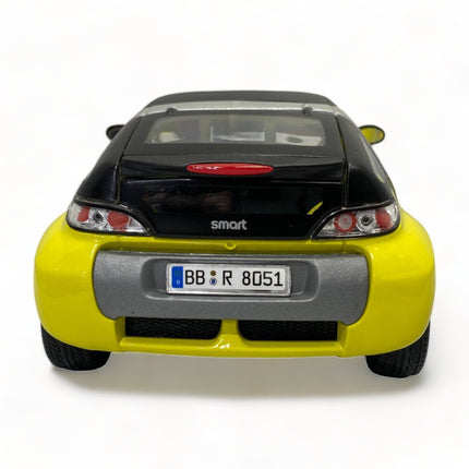 Bburago Smart Roadster Coupe 1/18 Diecast Model Car Yellow - premium collector scale model