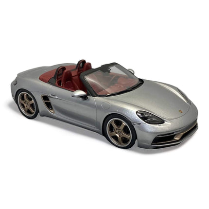 Minichamps Porsche Boxster 25 Jahre Silver 1:18 Diecast Model Car - studio product photo of the scale model