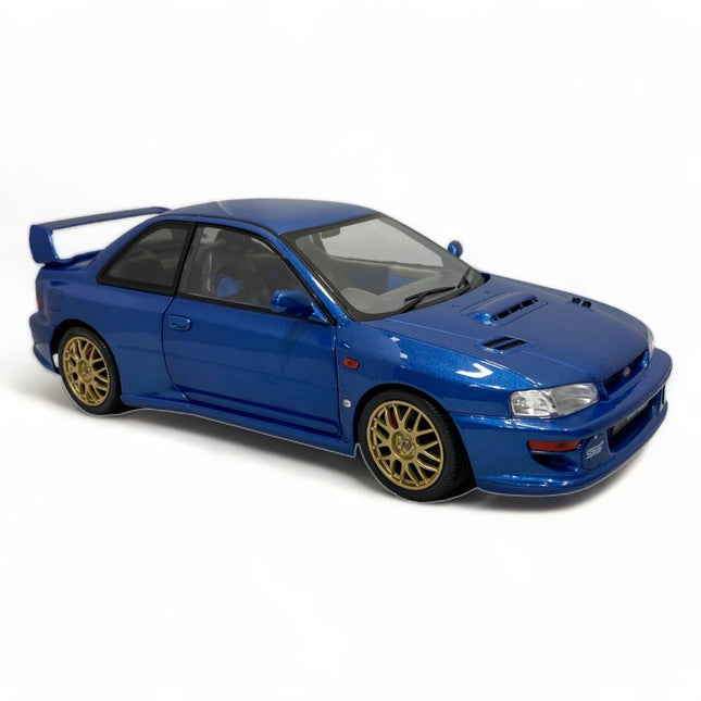 Solido Subaru Impreza 22B STI 1998 1:18 Diecast Model Car Blue - studio product photo of the scale model