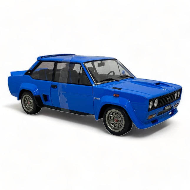 Solido FIAT 131 Abarth 1980 1:18 Blue Diecast Model Car - studio product photo of the scale model