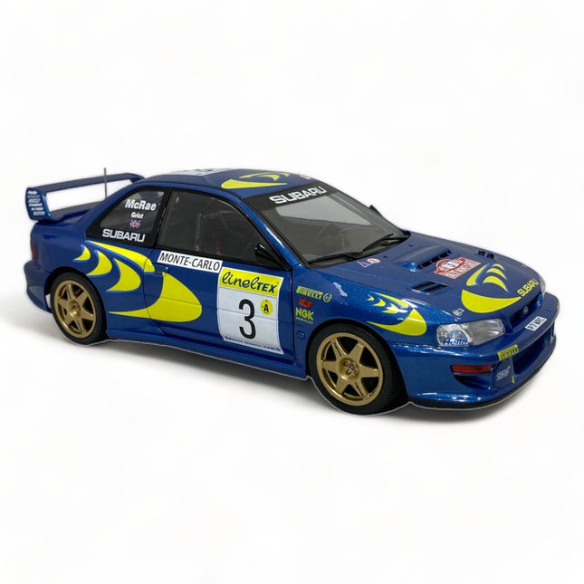 Solido Subaru Impreza 22B 1998 1:18 Blue Diecast Model Car - studio product photo of the scale model