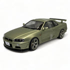 SOLIDO Nissan Skyline GT-R R34 1999 1:18 Diecast Model Car Green Metallic - detailed collector display model