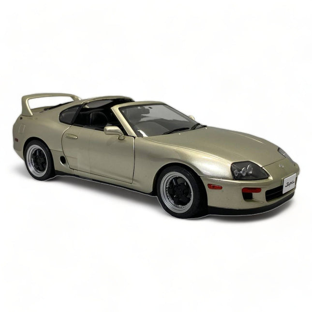 SOLIDO Toyota Supra MK 4 Targa Roof 1998 1:18 Diecast Model Car Quicksilver - studio product photo of the scale model