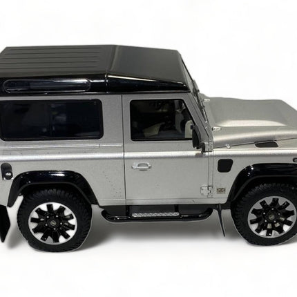 LCD Model Land Rover Defender 90 Works V8 - , 70th Edition Silver 1:18 Diecast Model Car - studio product photo of the scale 