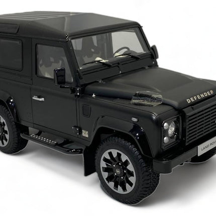 LCD Model Land Rover Defender 90 Works V8 70th Edition Matte Black 1:18 Diecast Model Car - studio product photo of the scale