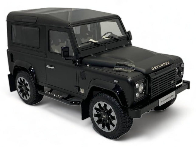 LCD Model Land Rover Defender 90 Works V8 70th Edition Matte Black 1:18 Diecast Model Car - studio product photo of the scale