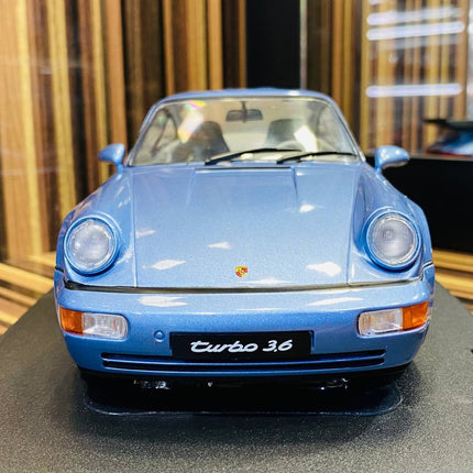 Solido Porsche 964 Turbo 1990 1/18 Diecast Model Car Horizon Blue - collectible scale model car
