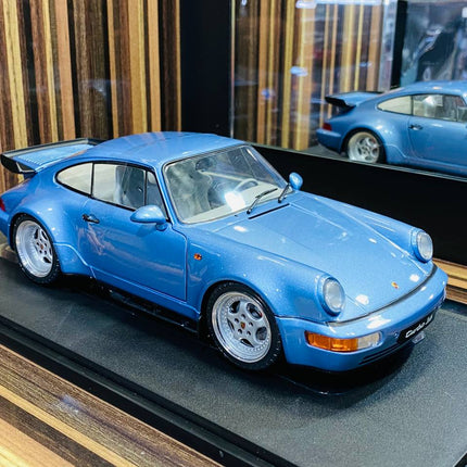 Solido Porsche 964 Turbo 1990 1/18 Diecast Model Car Horizon Blue - showroom-quality model replica