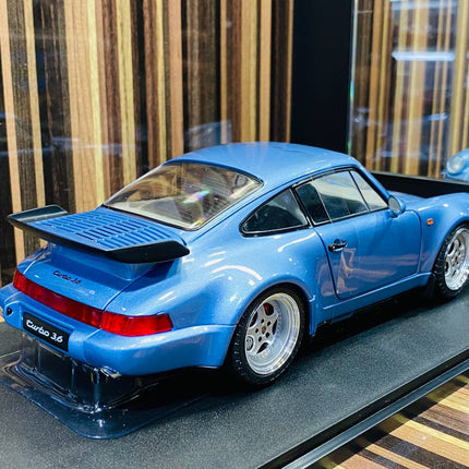 Solido Porsche 964 Turbo 1990 1/18 Diecast Model Car Horizon Blue - fine detailed model replica