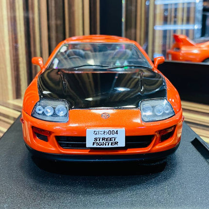 Solido 1:18 Toyota Supra MK4 Targa Roof 1999 Active Red Diecast Model Car - studio product photo of the scale model