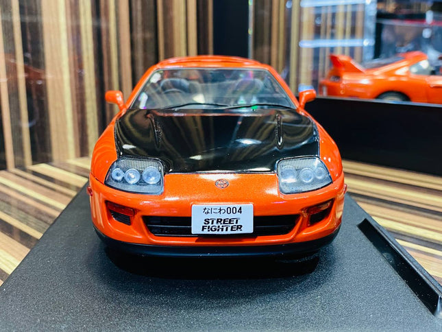 Solido 1:18 Toyota Supra MK4 Targa Roof 1999 Active Red Diecast Model Car - studio product photo of the scale model