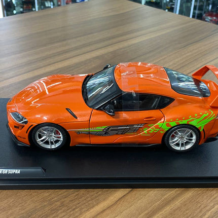 Solido Toyota Supra GR Tribute 2024 1:18 Orange Diecast Model Car - collectible scale model car