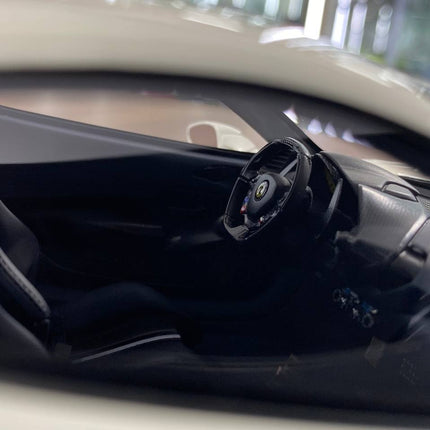 MR Collection Models Ferrari 488 Pista 1:18 Resin Model White/Black Stripes - collector edition scale model