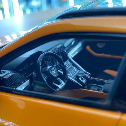 MR Collection Models Lamborghini Urus #63 1:18 Resin Model Orange Limited Edition - showroom-quality model replica