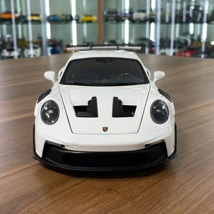 Minichamps Porsche 911 (992) GT3 RS 2022 Weissach Paket 1:18 Diecast Model Car White Red Wheels - collectible scale model car