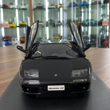 AutoArt Lamborghini Diablo 6.0 Metallic Black 1:18 Diecast Model Car - studio product photo of the scale model