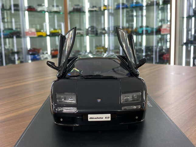 AutoArt Lamborghini Diablo 6.0 Metallic Black 1:18 Diecast Model Car - studio product photo of the scale model