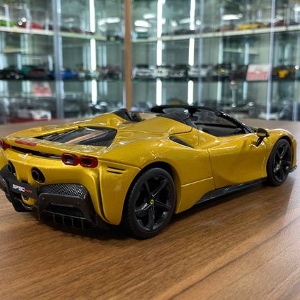 1/18 Diecast Ferrari SF90 Spider Gold Bburago Scale Model Car - fine detailed model replica