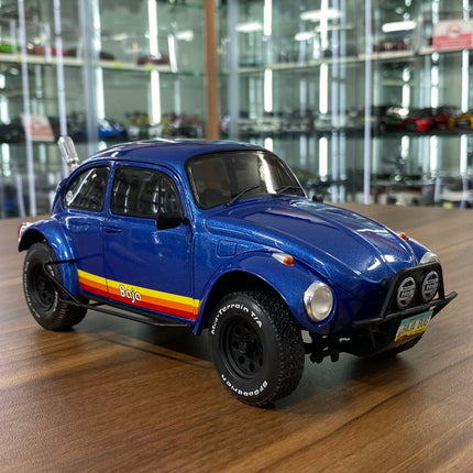Solido Volkswagen Beetle Baja 1975 1:18 Blue Diecast Model Car - detailed collector display model