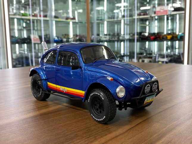 Solido Volkswagen Beetle Baja 1975 1:18 Blue Diecast Model Car - detailed collector display model
